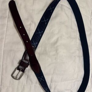 NWOT Brand New Ribbon Belt, Navy with white golf clubs, size 48-52